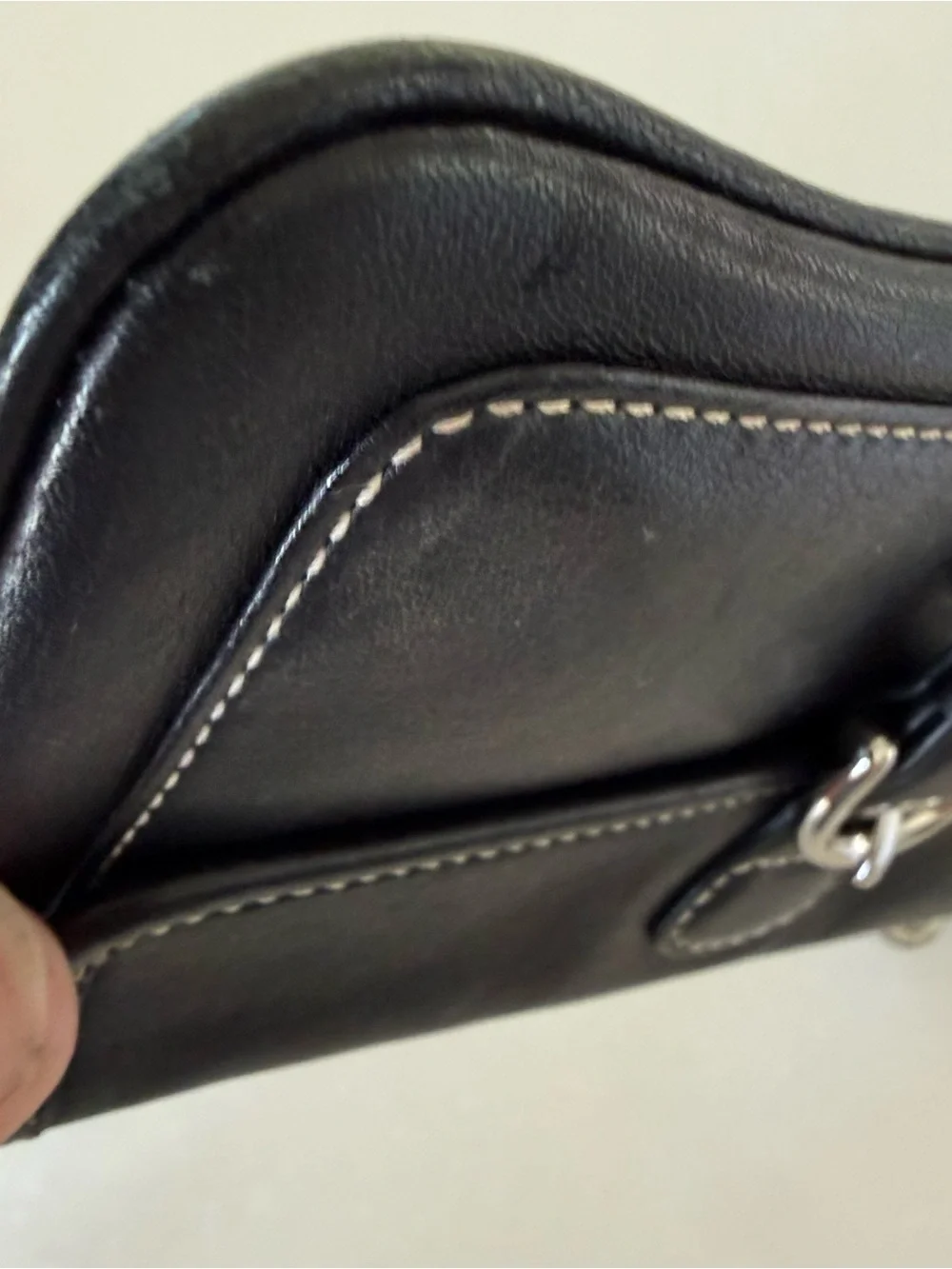 Vtg Coach Bleecker Black Leather Clutch Wristlet Wallet Silver Hdwr. Pristine!!